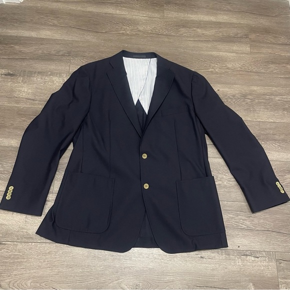 Paul Betenly Other - Paul Betenly Mens Navy Blue Blazer Sport Coat Blazer Wool Cashmere Sz 44R